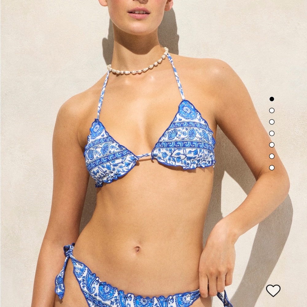 J.Crew Ruffle Trim String Bikini Top